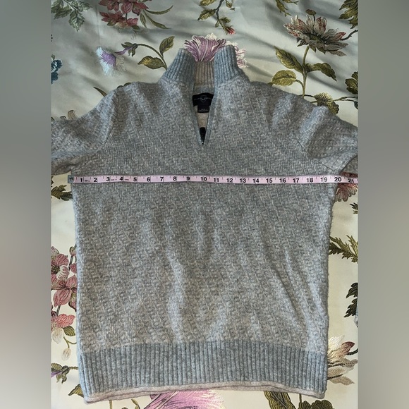 Black Brown 1826 Quarter Zip Wool Sweater Size M Light Gray/Tan - Picture 6 of 7